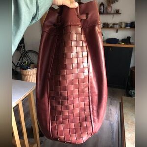 Ora Leather Goods Woven Leather Stevie Backpack